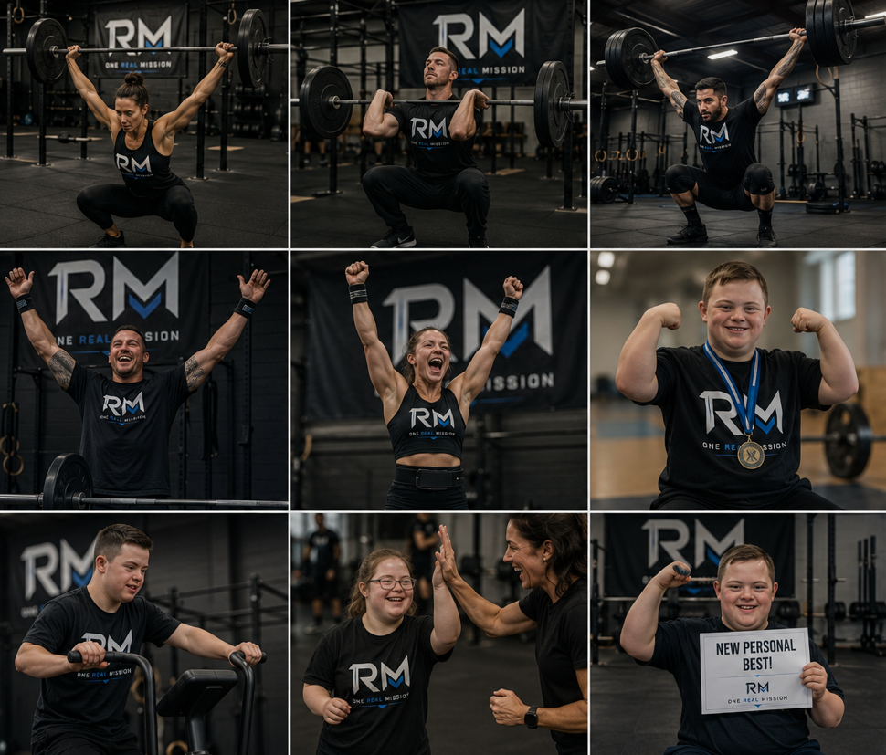 1RM members and adaptive athletes celebrating personal bests